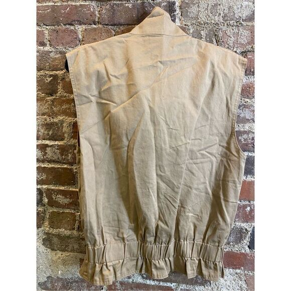 Vintage Sport Essence Cargo Utility Vest Tan double breast pocket, cinched waist - Picture 8 of 8